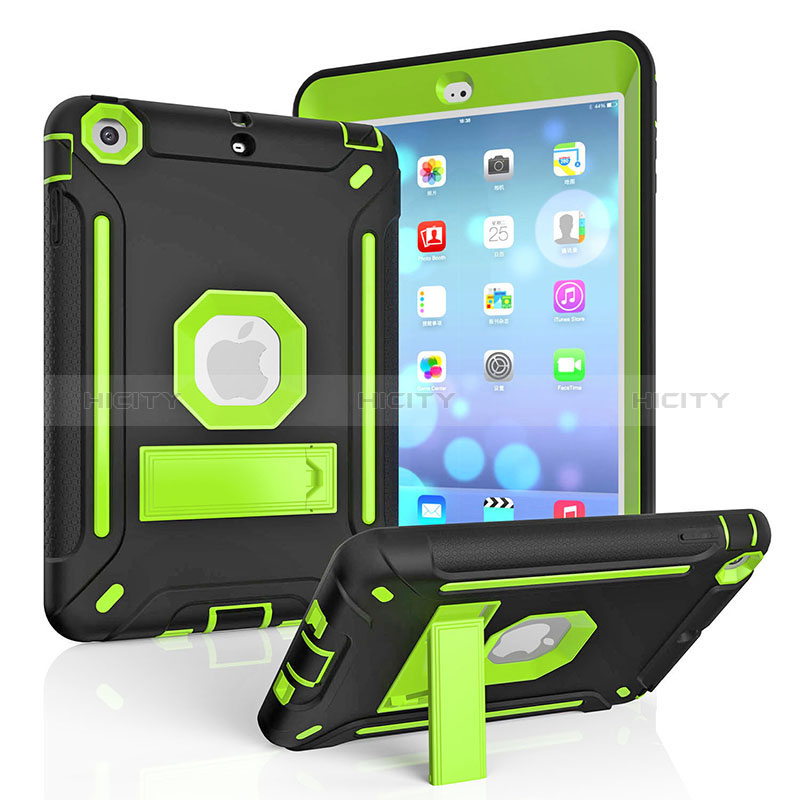 Funda Bumper Silicona y Plastico Mate Carcasa con Soporte YJ1 para Apple iPad Mini