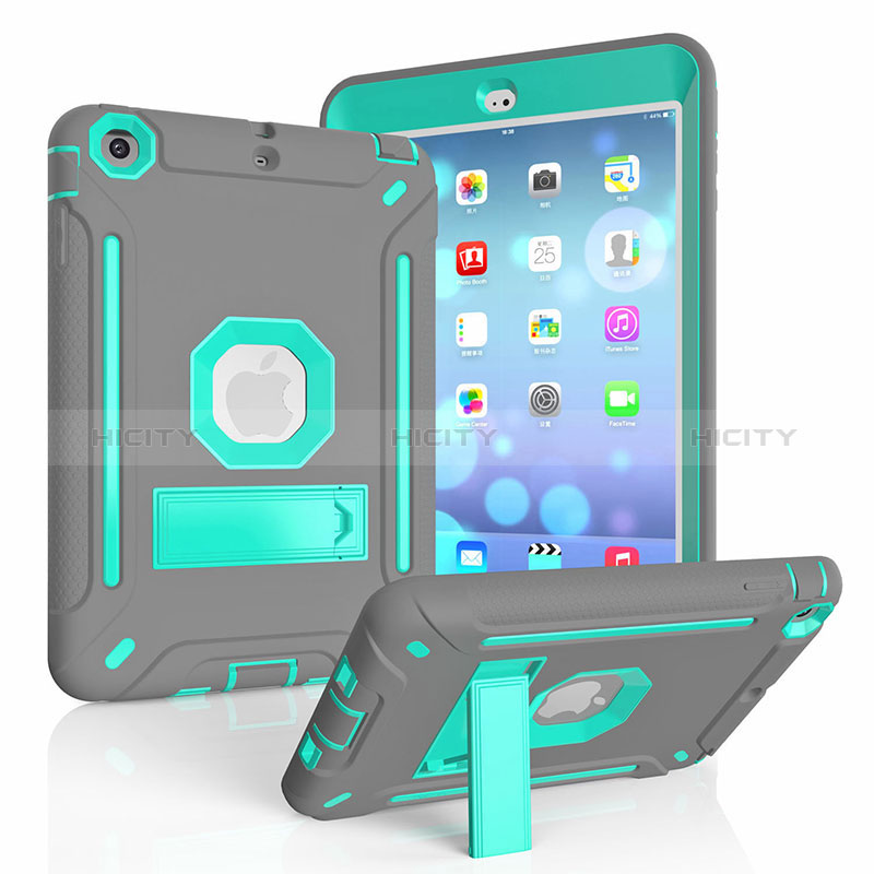 Funda Bumper Silicona y Plastico Mate Carcasa con Soporte YJ2 para Apple iPad Mini 2