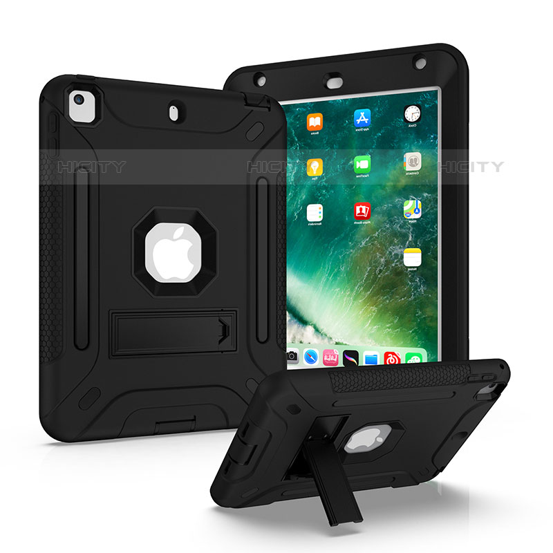 Funda Bumper Silicona y Plastico Mate Carcasa con Soporte YJ2 para Apple iPad Mini 4 Negro