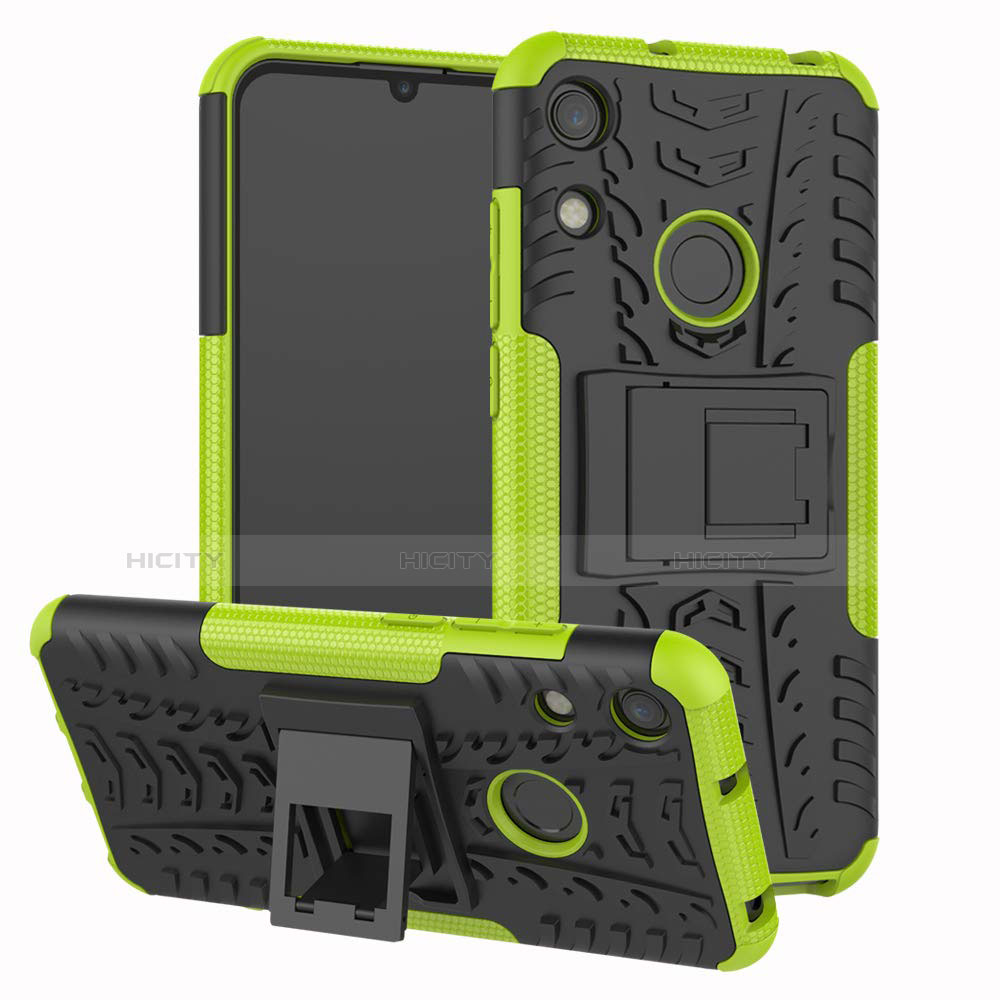 Funda Bumper Silicona y Plastico Mate Carcasa con Soporte Z01 para Huawei Y6 Prime (2019) Verde