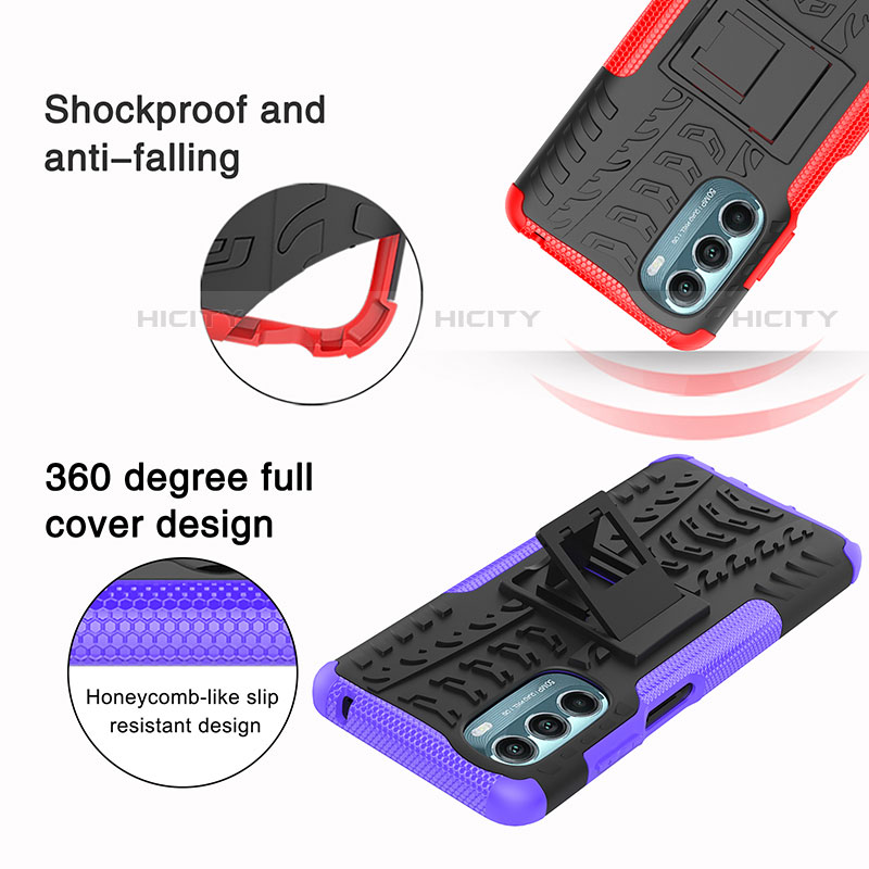 Funda Bumper Silicona y Plastico Mate Carcasa con Soporte Z01 para Motorola Moto G Stylus (2022) 4G