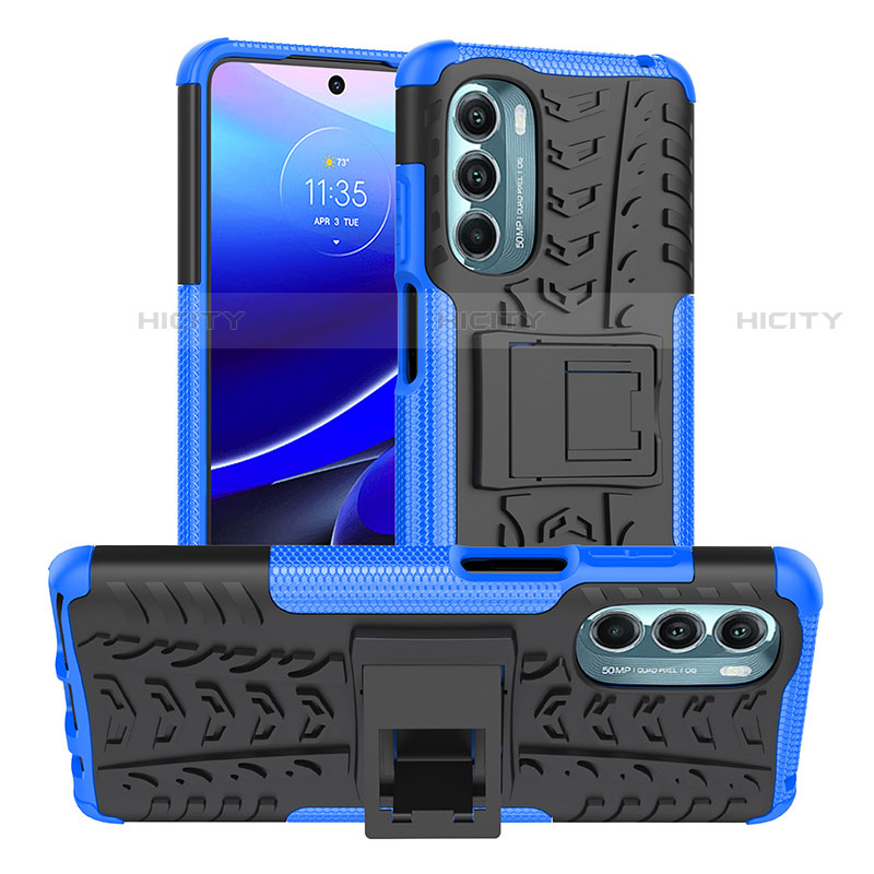 Funda Bumper Silicona y Plastico Mate Carcasa con Soporte Z01 para Motorola Moto G Stylus (2022) 4G