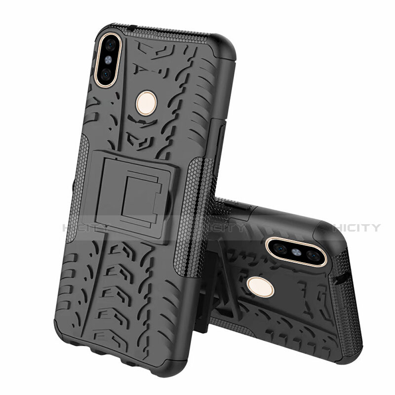 Funda Bumper Silicona y Plastico Mate Carcasa con Soporte Z01 para Xiaomi Mi 8