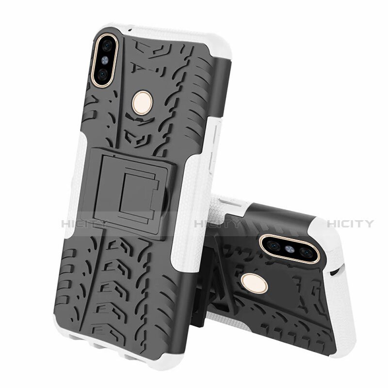 Funda Bumper Silicona y Plastico Mate Carcasa con Soporte Z01 para Xiaomi Mi 8