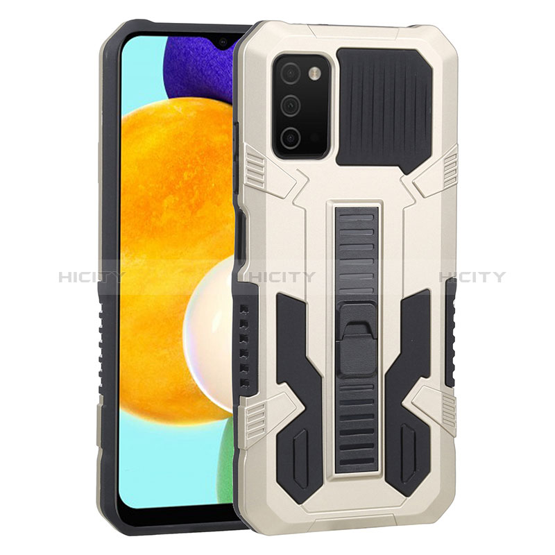 Funda Bumper Silicona y Plastico Mate Carcasa con Soporte ZJ1 para Samsung Galaxy A02s