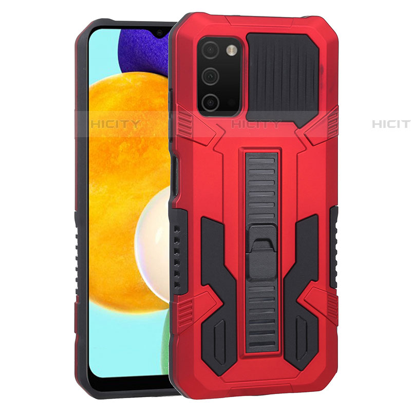 Funda Bumper Silicona y Plastico Mate Carcasa con Soporte ZJ1 para Samsung Galaxy A03s