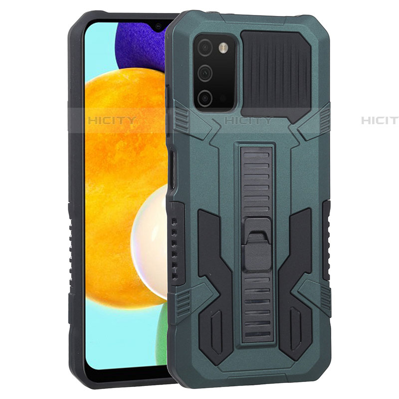 Funda Bumper Silicona y Plastico Mate Carcasa con Soporte ZJ1 para Samsung Galaxy A03s