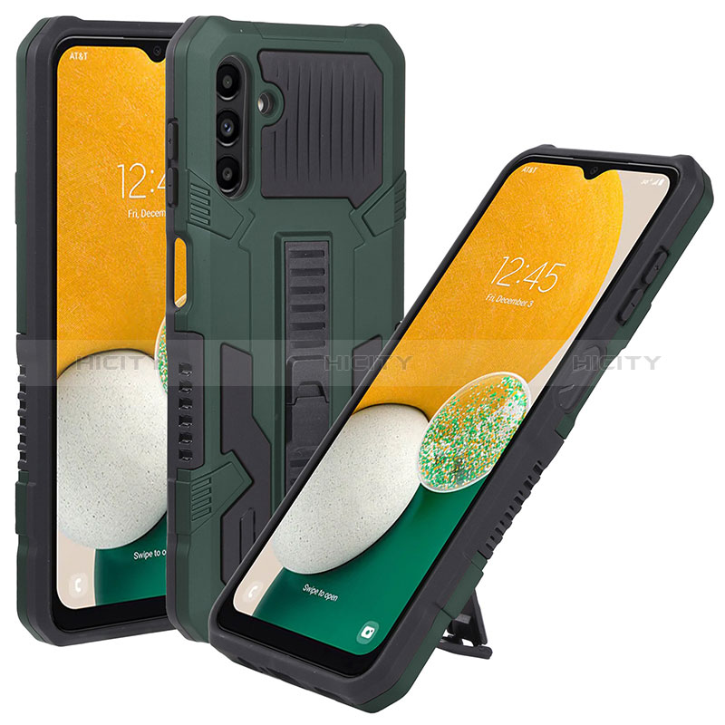 Funda Bumper Silicona y Plastico Mate Carcasa con Soporte ZJ1 para Samsung Galaxy A04s