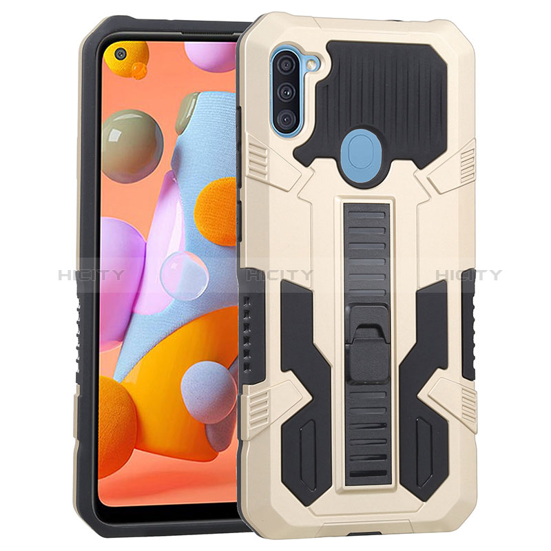 Funda Bumper Silicona y Plastico Mate Carcasa con Soporte ZJ1 para Samsung Galaxy A11