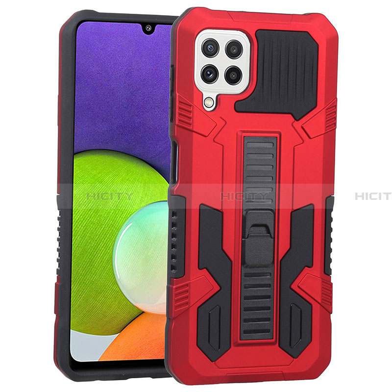 Funda Bumper Silicona y Plastico Mate Carcasa con Soporte ZJ1 para Samsung Galaxy A22 4G