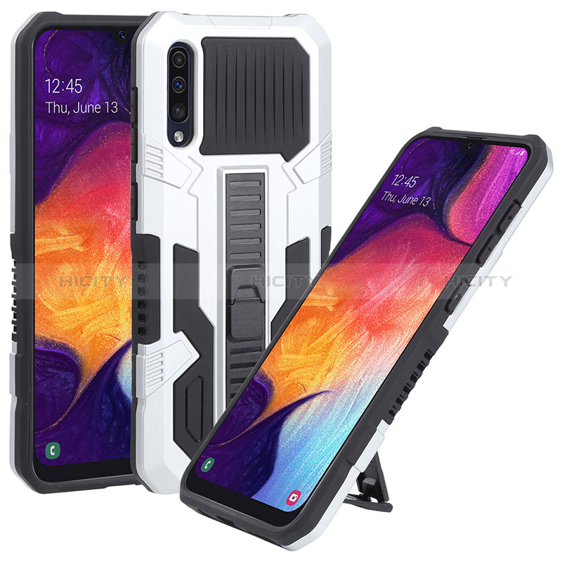 Funda Bumper Silicona y Plastico Mate Carcasa con Soporte ZJ1 para Samsung Galaxy A50