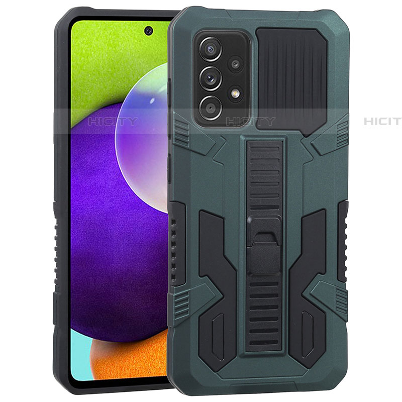 Funda Bumper Silicona y Plastico Mate Carcasa con Soporte ZJ1 para Samsung Galaxy A52 4G