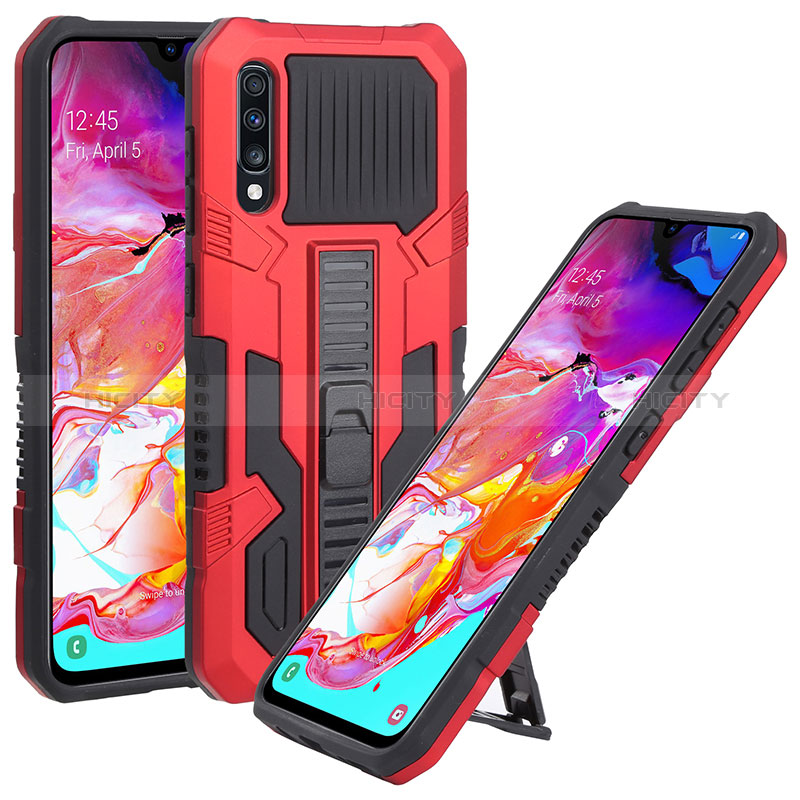 Funda Bumper Silicona y Plastico Mate Carcasa con Soporte ZJ1 para Samsung Galaxy A70S