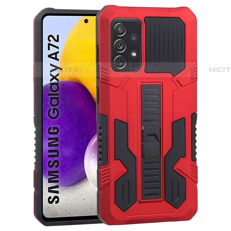 Funda Bumper Silicona y Plastico Mate Carcasa con Soporte ZJ1 para Samsung Galaxy A72 4G