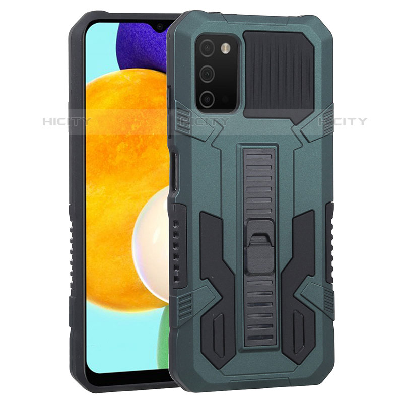 Funda Bumper Silicona y Plastico Mate Carcasa con Soporte ZJ1 para Samsung Galaxy M02s