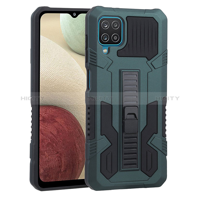 Funda Bumper Silicona y Plastico Mate Carcasa con Soporte ZJ1 para Samsung Galaxy M12