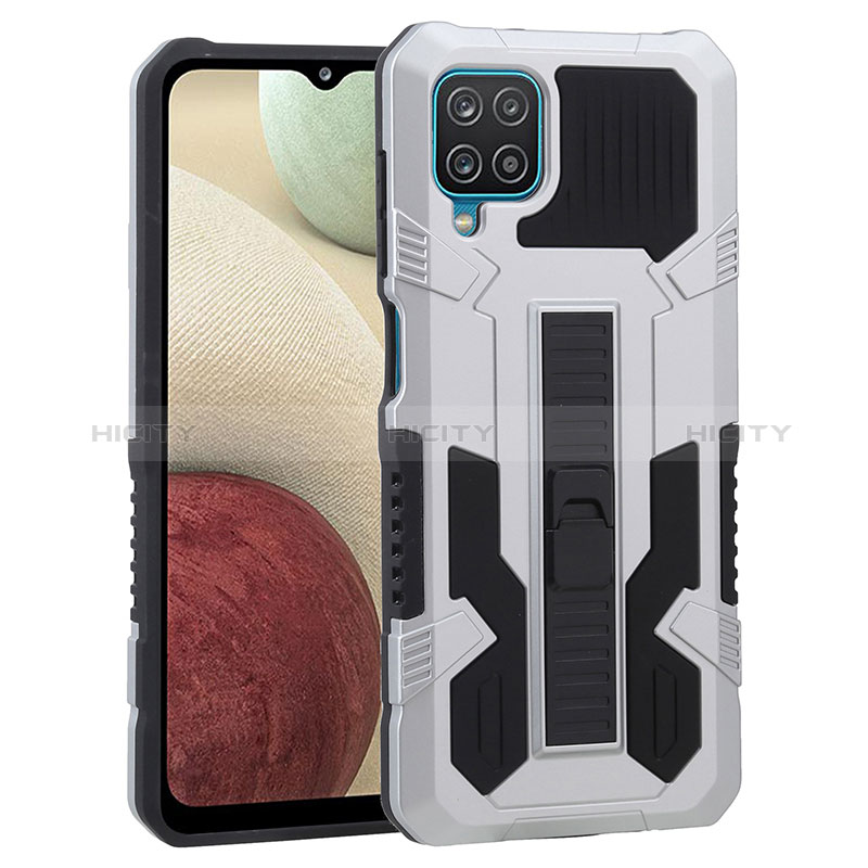 Funda Bumper Silicona y Plastico Mate Carcasa con Soporte ZJ1 para Samsung Galaxy M12