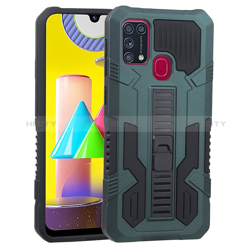 Funda Bumper Silicona y Plastico Mate Carcasa con Soporte ZJ1 para Samsung Galaxy M31 Prime Edition