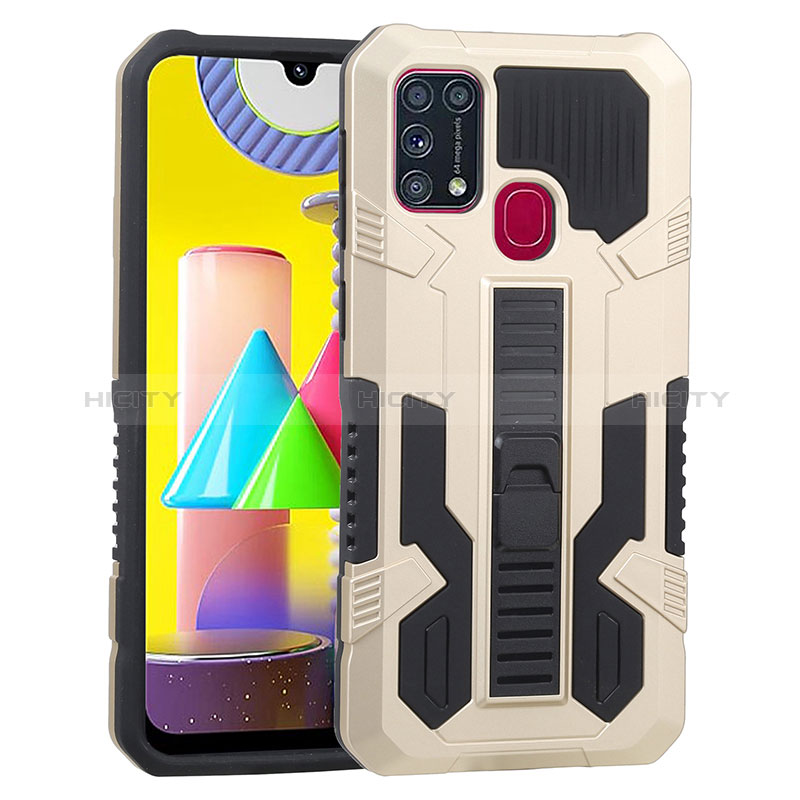 Funda Bumper Silicona y Plastico Mate Carcasa con Soporte ZJ1 para Samsung Galaxy M31 Prime Edition