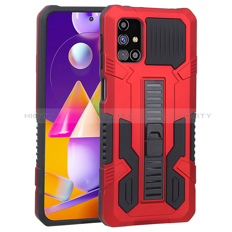 Funda Bumper Silicona y Plastico Mate Carcasa con Soporte ZJ1 para Samsung Galaxy M31s