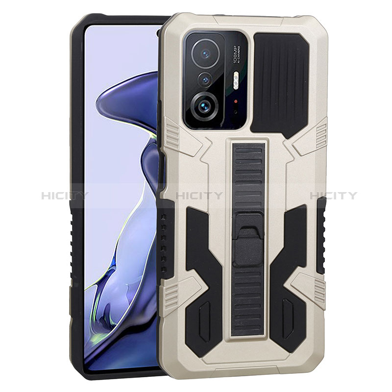 Funda Bumper Silicona y Plastico Mate Carcasa con Soporte ZJ1 para Xiaomi Mi 11T 5G