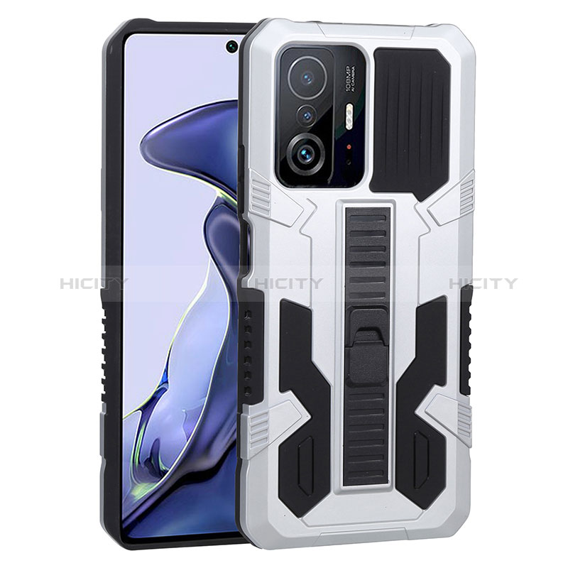 Funda Bumper Silicona y Plastico Mate Carcasa con Soporte ZJ1 para Xiaomi Mi 11T 5G