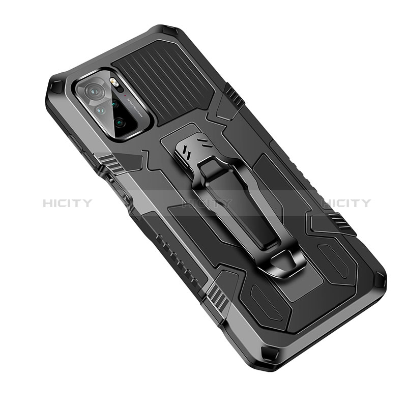 Funda Bumper Silicona y Plastico Mate Carcasa con Soporte ZJ2 para Xiaomi Poco M5S Negro