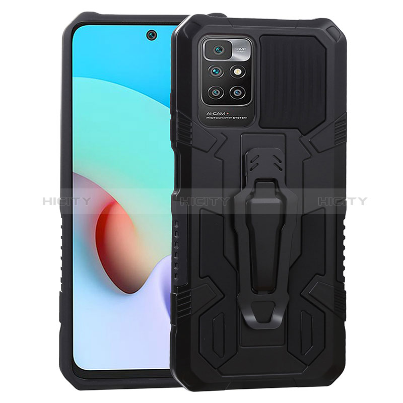 Funda Bumper Silicona y Plastico Mate Carcasa con Soporte ZJ2 para Xiaomi Redmi 10 (2022)