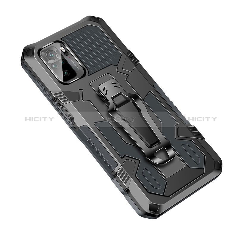 Funda Bumper Silicona y Plastico Mate Carcasa con Soporte ZJ2 para Xiaomi Redmi Note 10S 4G