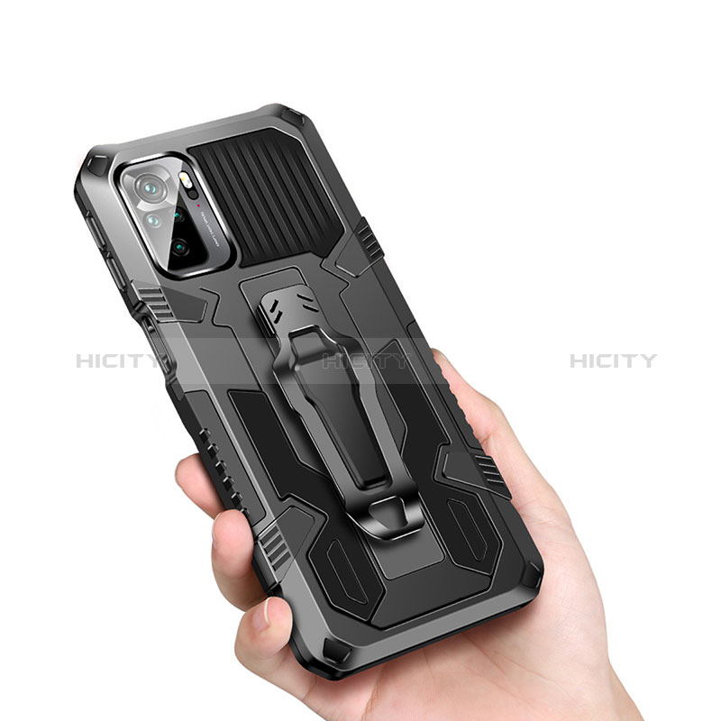 Funda Bumper Silicona y Plastico Mate Carcasa con Soporte ZJ2 para Xiaomi Redmi Note 10S 4G