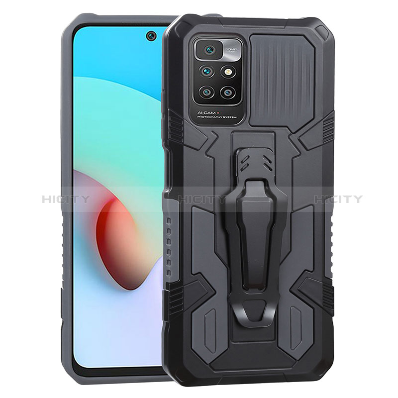 Funda Bumper Silicona y Plastico Mate Carcasa con Soporte ZJ2 para Xiaomi Redmi Note 11 4G (2021) Gris