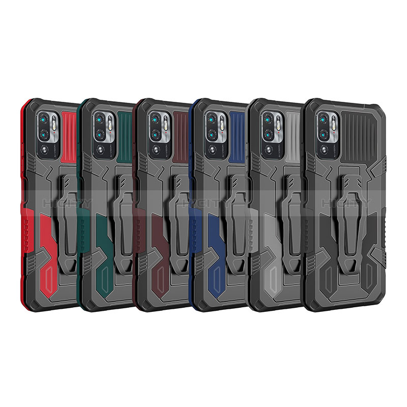 Funda Bumper Silicona y Plastico Mate Carcasa con Soporte ZJ2 para Xiaomi Redmi Note 11 SE 5G