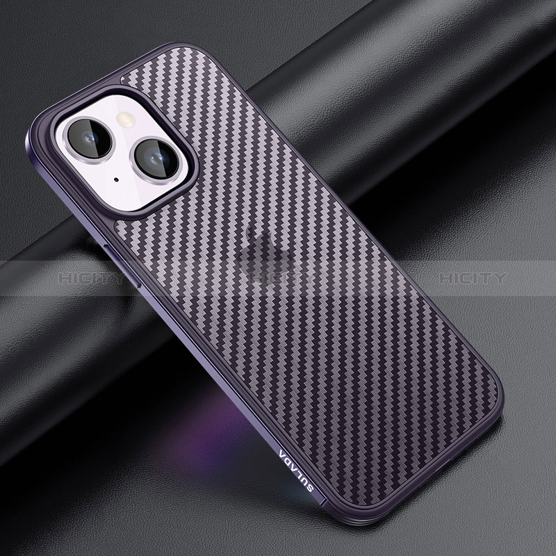 Funda Bumper Silicona y Plastico Mate Carcasa LD1 para Apple iPhone 13 Morado