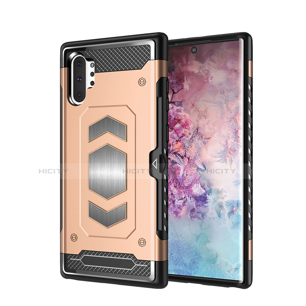 Funda Bumper Silicona y Plastico Mate Carcasa Magnetico para Samsung Galaxy Note 10 Plus Oro