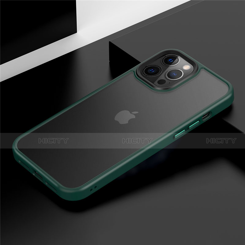 Funda Bumper Silicona y Plastico Mate Carcasa N01 para Apple iPhone 12 Pro Max Verde