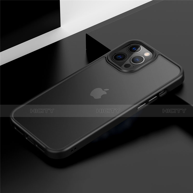 Funda Bumper Silicona y Plastico Mate Carcasa N01 para Apple iPhone 12 Pro Negro