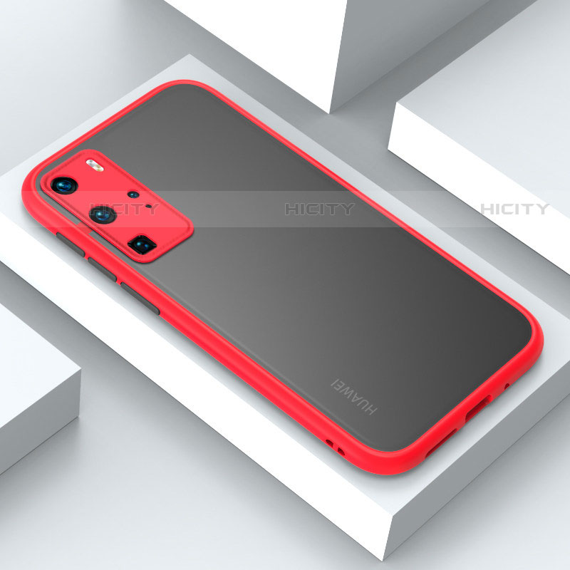 Funda Bumper Silicona y Plastico Mate Carcasa N02 para Huawei P40 Pro Rojo