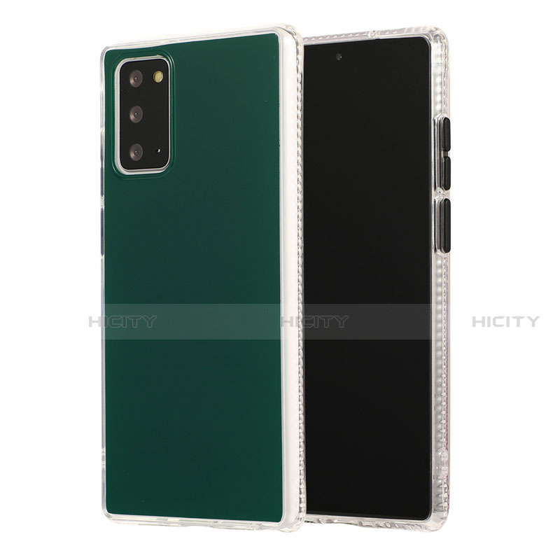 Funda Bumper Silicona y Plastico Mate Carcasa N02 para Samsung Galaxy Note 20 5G Verde Noche