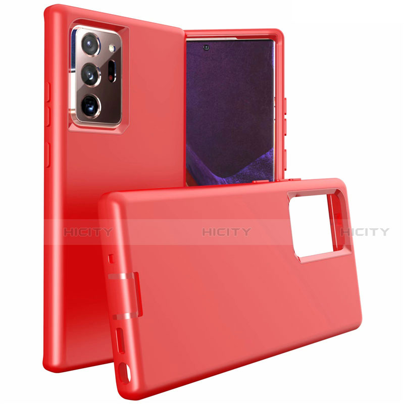 Funda Bumper Silicona y Plastico Mate Carcasa N02 para Samsung Galaxy Note 20 Ultra 5G Rojo