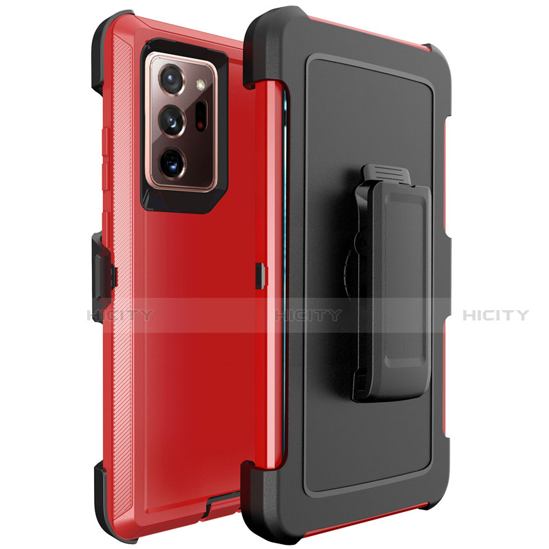 Funda Bumper Silicona y Plastico Mate Carcasa N04 para Samsung Galaxy Note 20 Ultra 5G Rojo