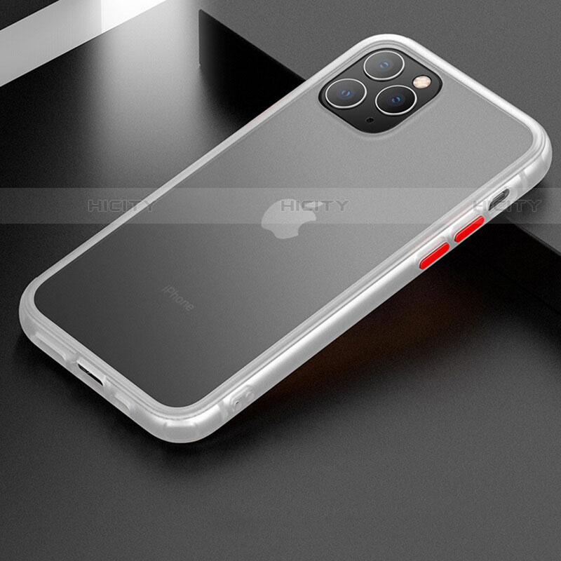 Funda Bumper Silicona y Plastico Mate Carcasa para Apple iPhone 11 Pro Blanco