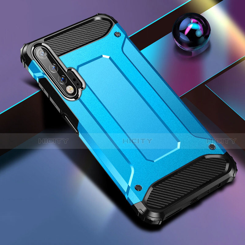 Funda Bumper Silicona y Plastico Mate Carcasa para Huawei Nova 6 5G Azul Cielo