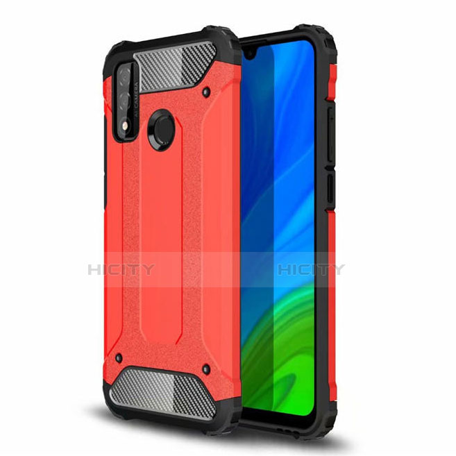 Funda Bumper Silicona y Plastico Mate Carcasa para Huawei P Smart (2020) Rojo