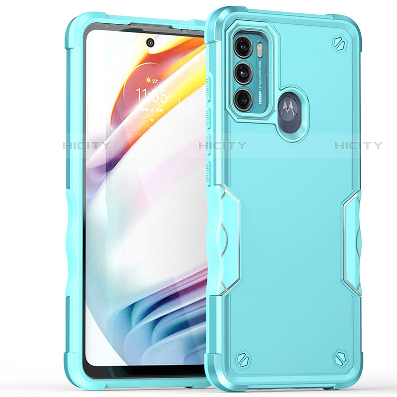 Funda Bumper Silicona y Plastico Mate Carcasa para Motorola Moto Edge 20 Lite 5G Cian