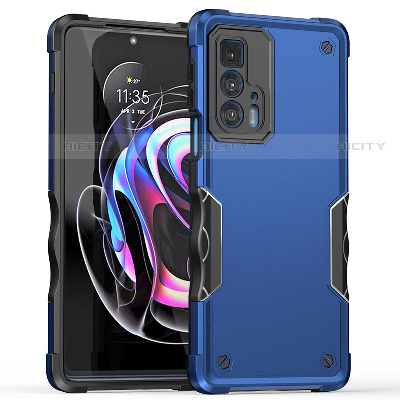 Funda Bumper Silicona y Plastico Mate Carcasa para Motorola Moto Edge 20 Pro 5G Azul