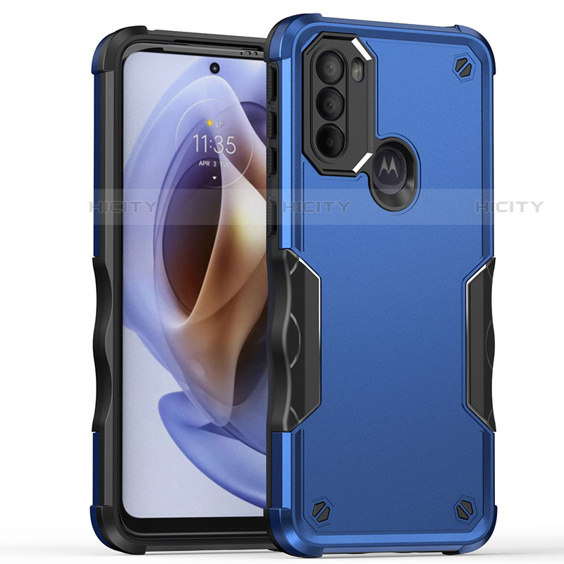 Funda Bumper Silicona y Plastico Mate Carcasa para Motorola Moto G31 Azul