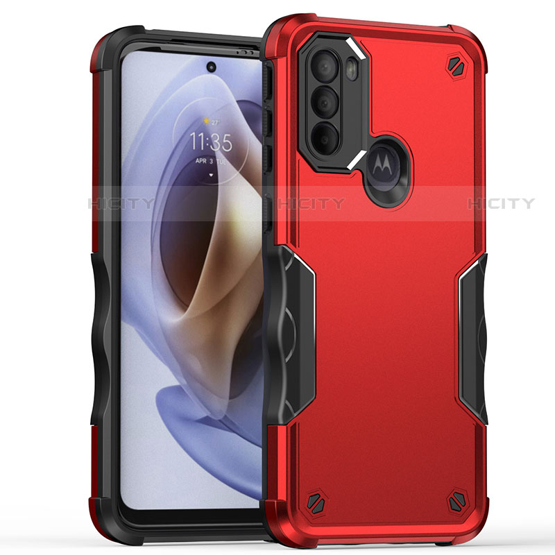 Funda Bumper Silicona y Plastico Mate Carcasa para Motorola Moto G31 Rojo