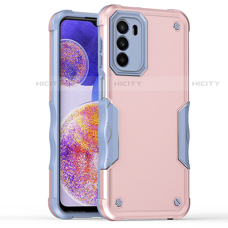 Funda Bumper Silicona y Plastico Mate Carcasa para Motorola Moto G71s 5G Rosa