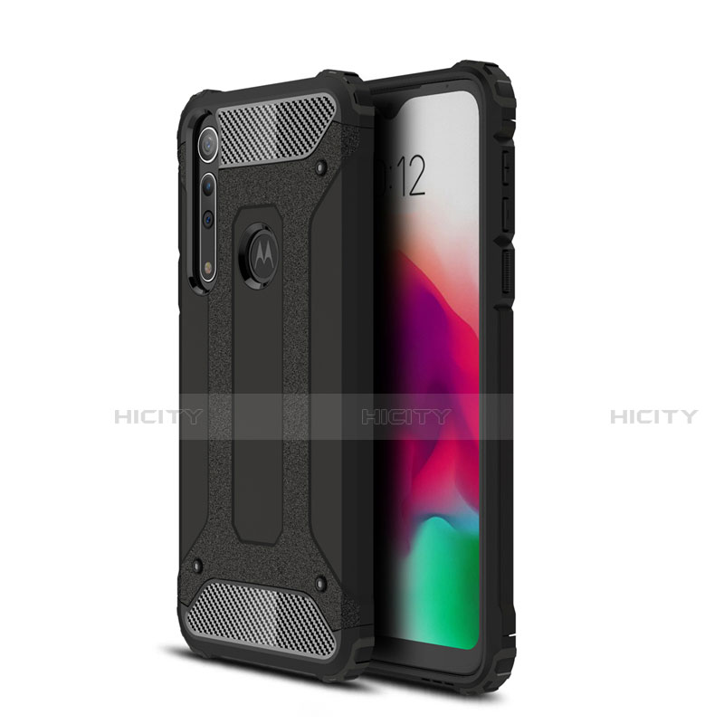 Funda Bumper Silicona y Plastico Mate Carcasa para Motorola Moto G8 Play Negro