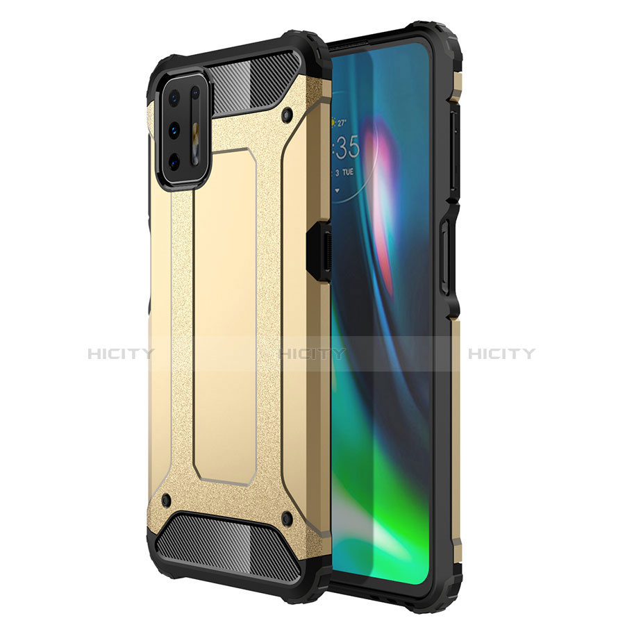 Funda Bumper Silicona y Plastico Mate Carcasa para Motorola Moto G9 Plus Oro